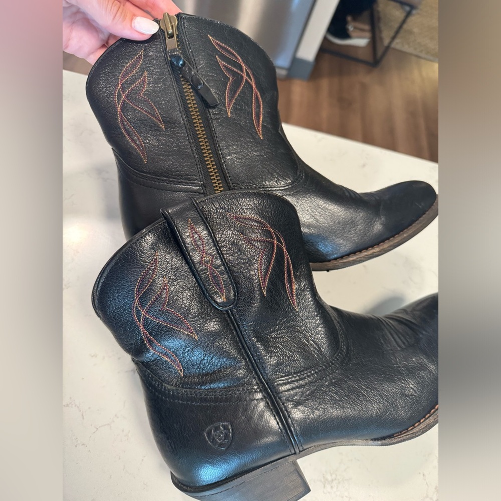 Ariat leather cowboy booties